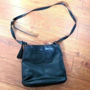NWOT Sam Edelman Embossed faux leather crossbody bag with tassle